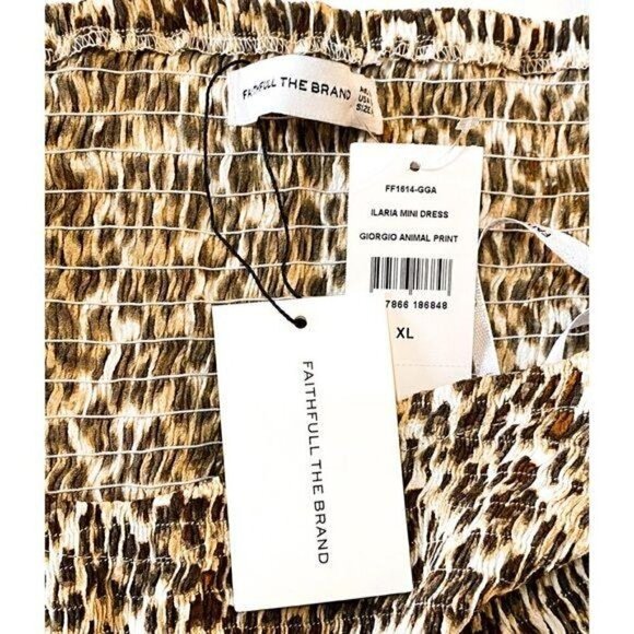 NWT Faithfull the Brand Dress Ilaria Leopard Mini Dress, size US10 - Picture 10 of 14